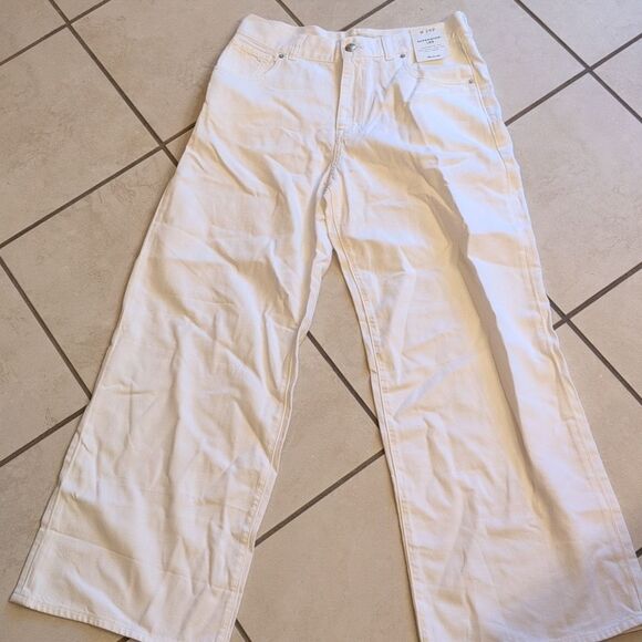 NWT Madewell Petite Superwide Leg Jean White Airy Denim Edition 28P - Picture 3 of 15